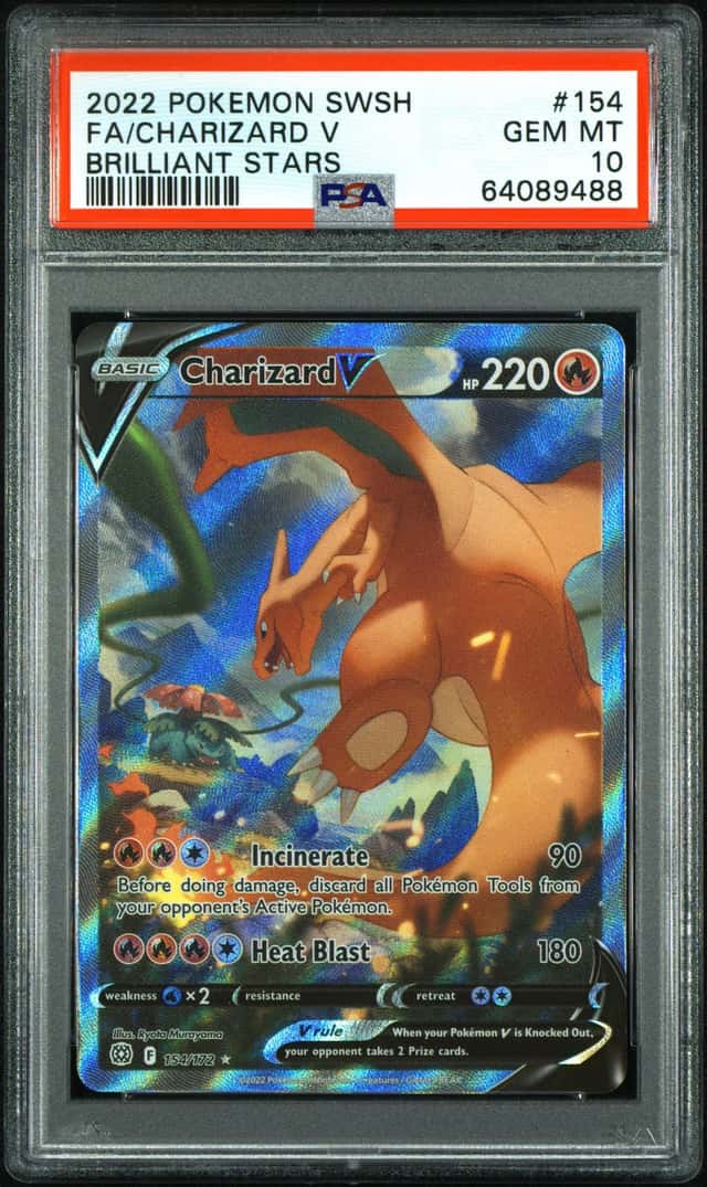Pokemon Charizard V Brilliant Stars 154 Full Alt Art PSA 10 Gem Mint