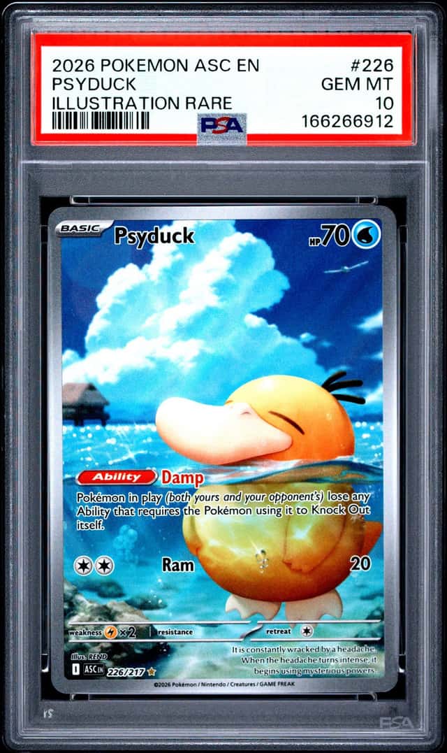 2026 Pokemon Psyduck #226 Ascended Heroes Illustration Rare PSA 10 
