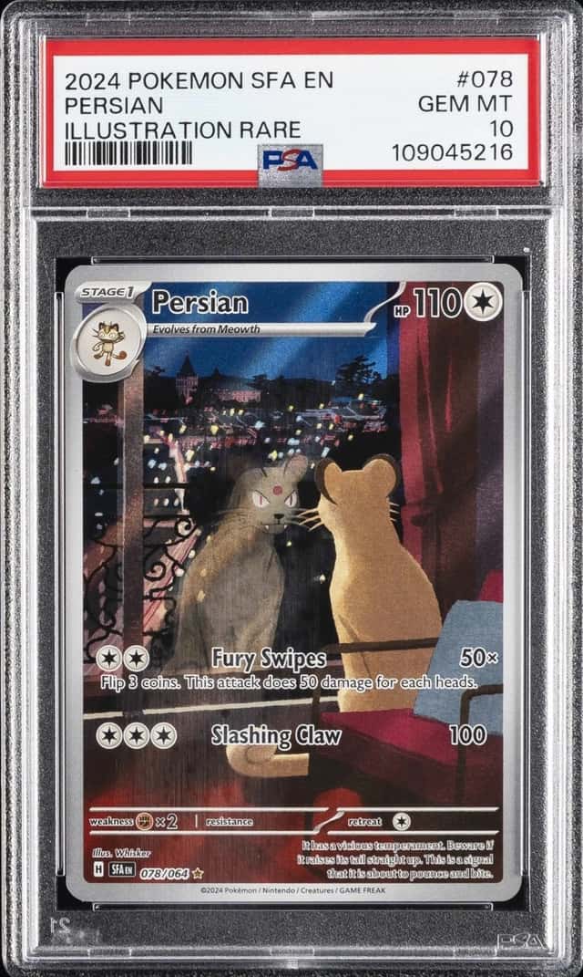 2024 POKEMON SFA EN-SHROUDED FABLE ILLUSTRATION RARE #078 PERSIAN PSA 10