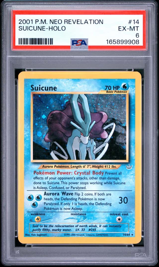 2001 POKEMON NEO REVELATION #14 SUICUNE-HOLO PSA 6