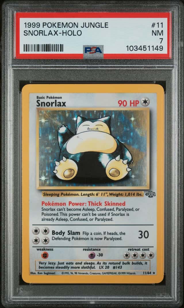 1999 Pokemon Jungle #11/64 Snorlax Holo Rare PSA 7 NM