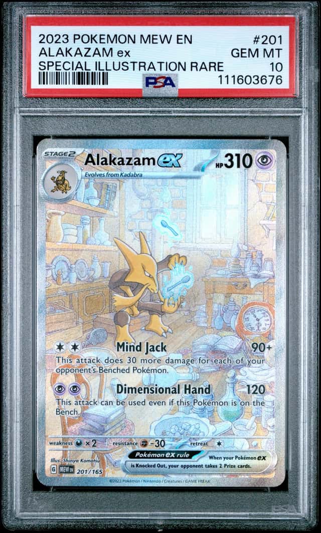 2023 POKEMON SPECIAL ILLUSTRATION RARE #201 ALAKAZAM EX PSA 10