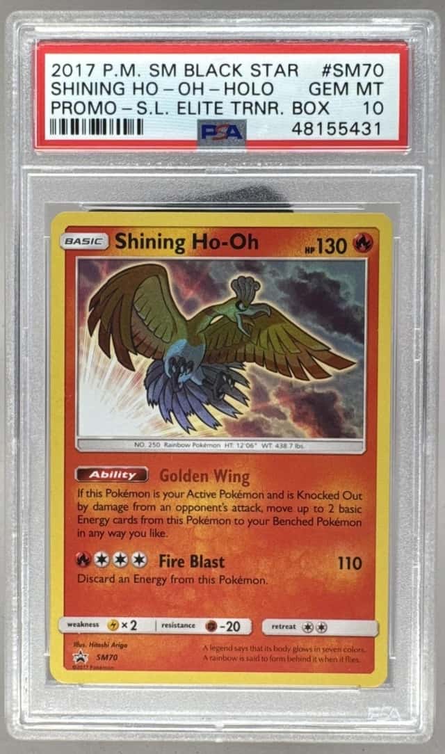 48155431 Shining Ho-Oh 2017 Pokemon SM Black Star Promos #SM70 PSA 10