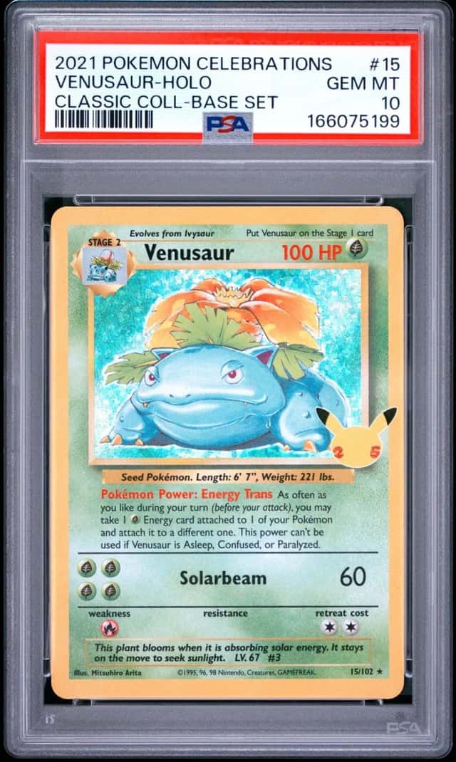 2021 POKEMON CELEBRATIONS CLASSIC COLLECTION #15 VENUSAUR-HOLO PSA 10