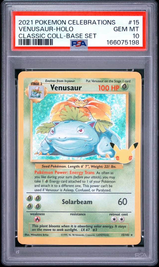 2021 POKEMON CELEBRATIONS CLASSIC COLLECTION #15 VENUSAUR-HOLO PSA 10