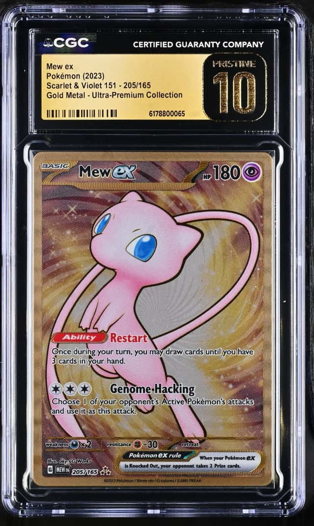 MEW EX 2023 POKEMON 151 GOLD METAL UPC #205/165 CGC 10 Q7285