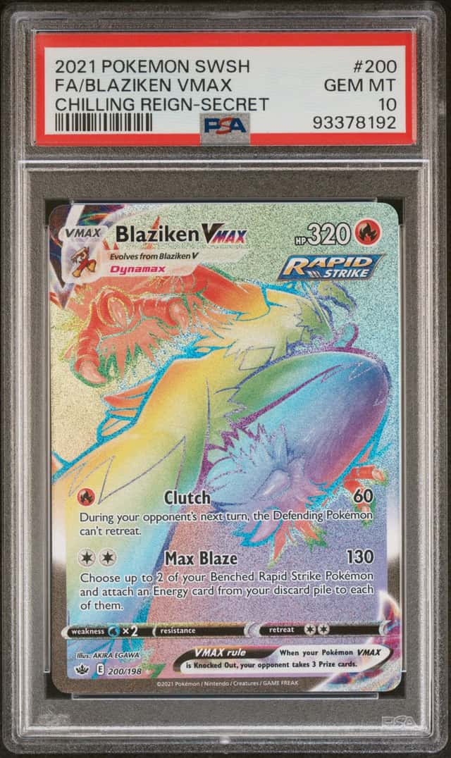 2021 Pokemon Chilling Reign Blaziken VMAX 200/198 Full Art PSA 10 GEM 💎 MINT