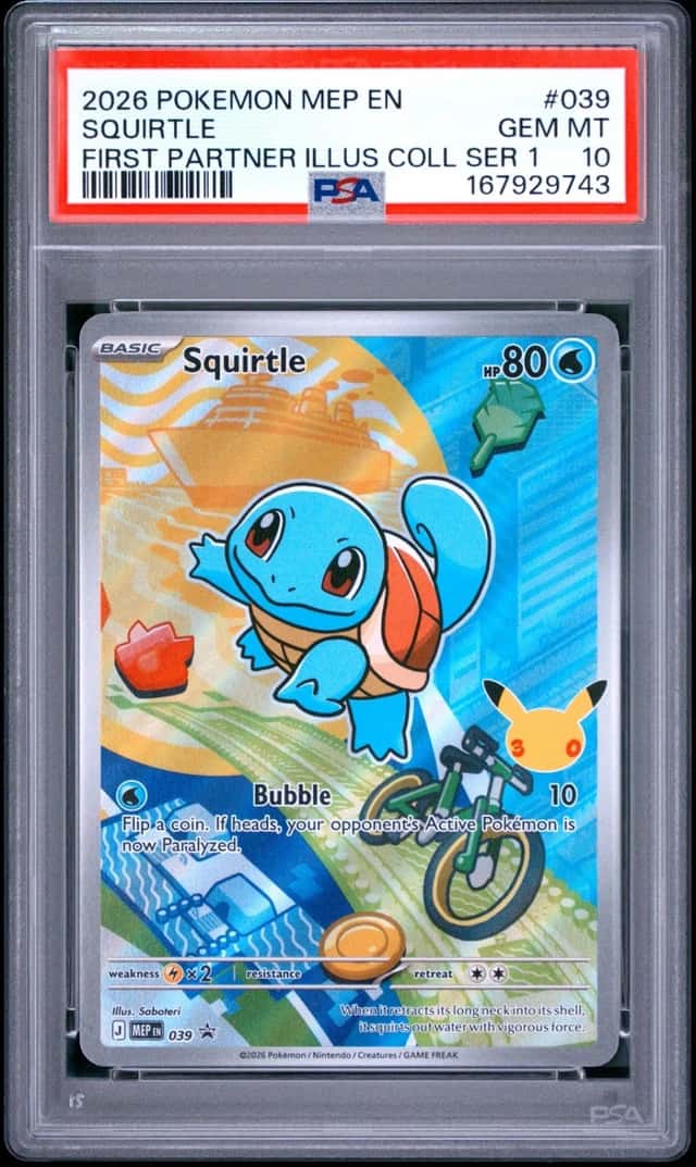 2026 POKEMON MEP FIRST PARTNER ILLUSTRATION COLLECTION #039 SQUIRTLE PSA 10