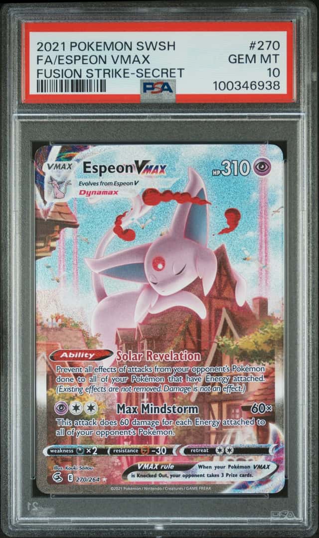 2021 Pokemon Sword & Shield Fusion Strike SEC Espeon VMAX #270 PSA 10 GEM MINT