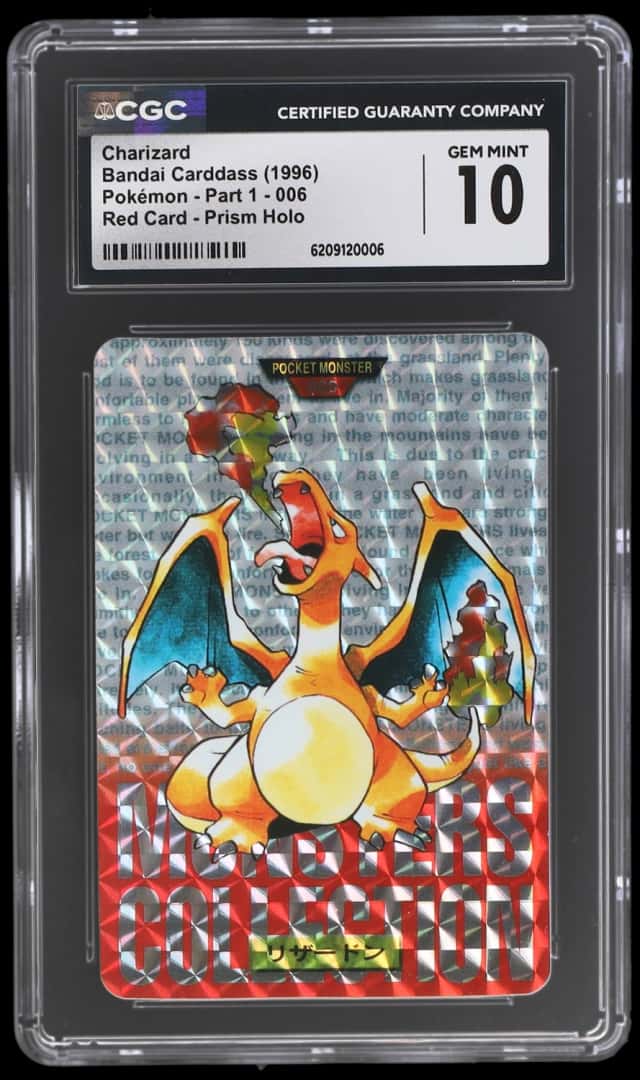 1996 Pokemon Bandai Carddass Red Prism Holo Charizard #6