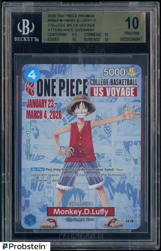 2026 One Piece EN College Basketball US Voyage #055 Monkey D Luffy BGS 10