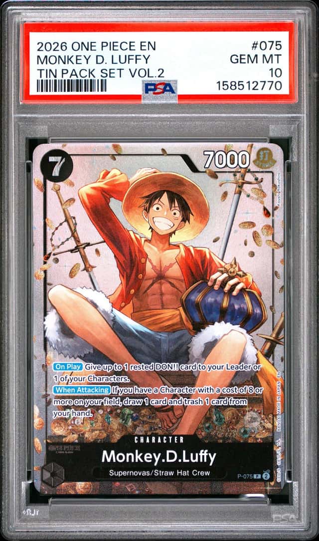 One Piece Monkey D Luffy Tin Volume 2 P-075 PSA 10 Gem Mint