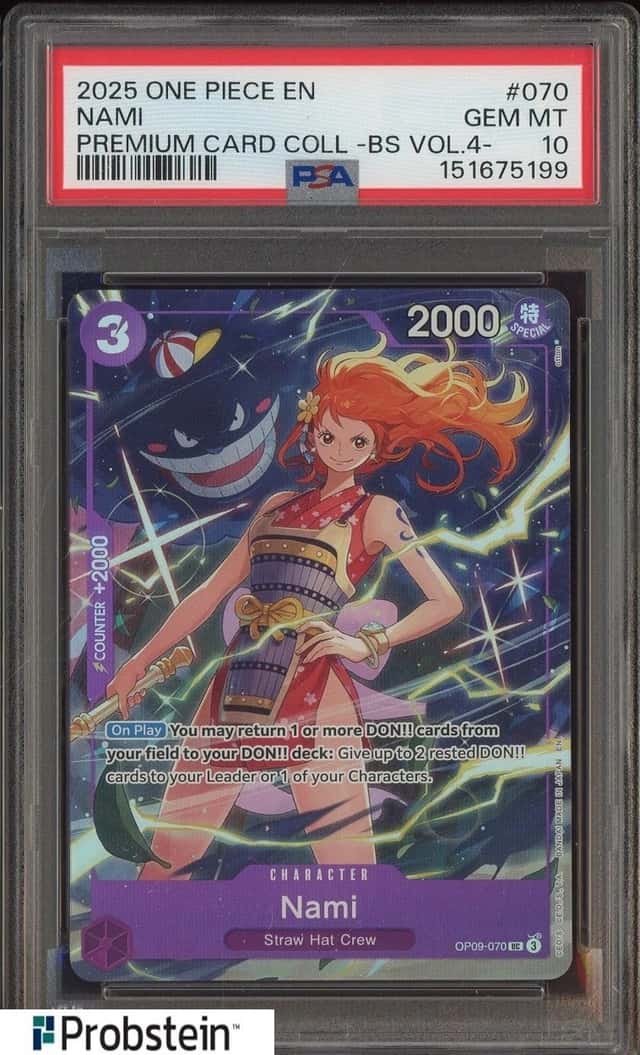 #8 2025 One Piece En Premium Card Coll BS Vol 4 #070 Nami PSA 10 GEM MINT