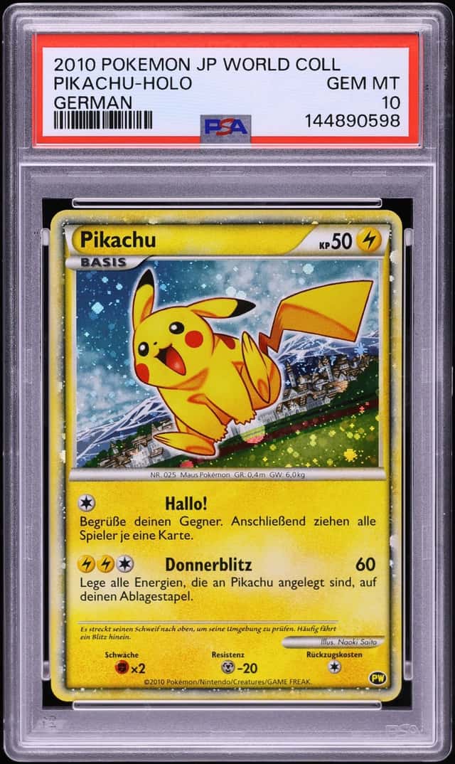2010 Pokemon German World Collection Holo Pikachu PSA 10 GEM MINT