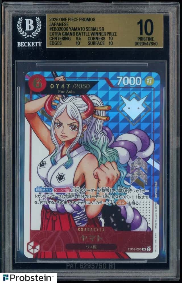2026 One Piece Promos EB02006 Yamato Serial Grand Battle Winner BGS 10 PRISTINE