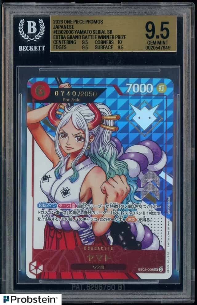 2026 One Piece Promos EB02006 Yamato Serial Grand Battle Winner BGS 9.5 GEM MINT