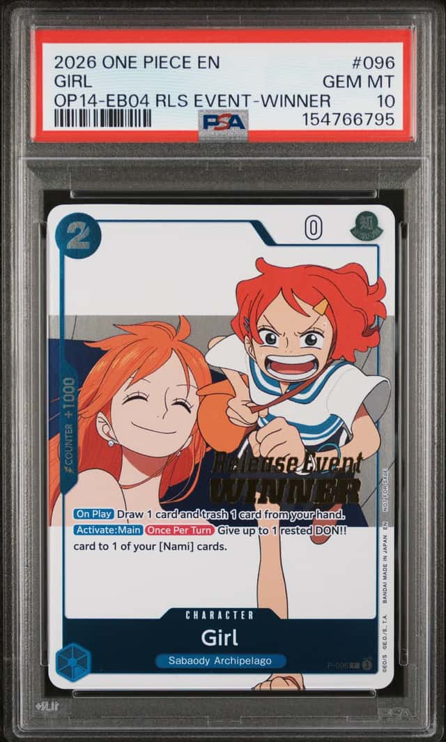 2026 One Piece En OP14-EB04 RLS Event Winner #096 Girl PSA 10 GEM MINT