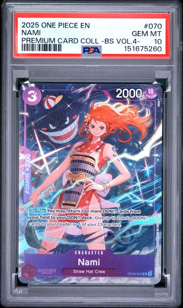 #5 2025 One Piece En Premium Card Coll BS Vol 4 #070 Nami PSA 10 GEM MINT