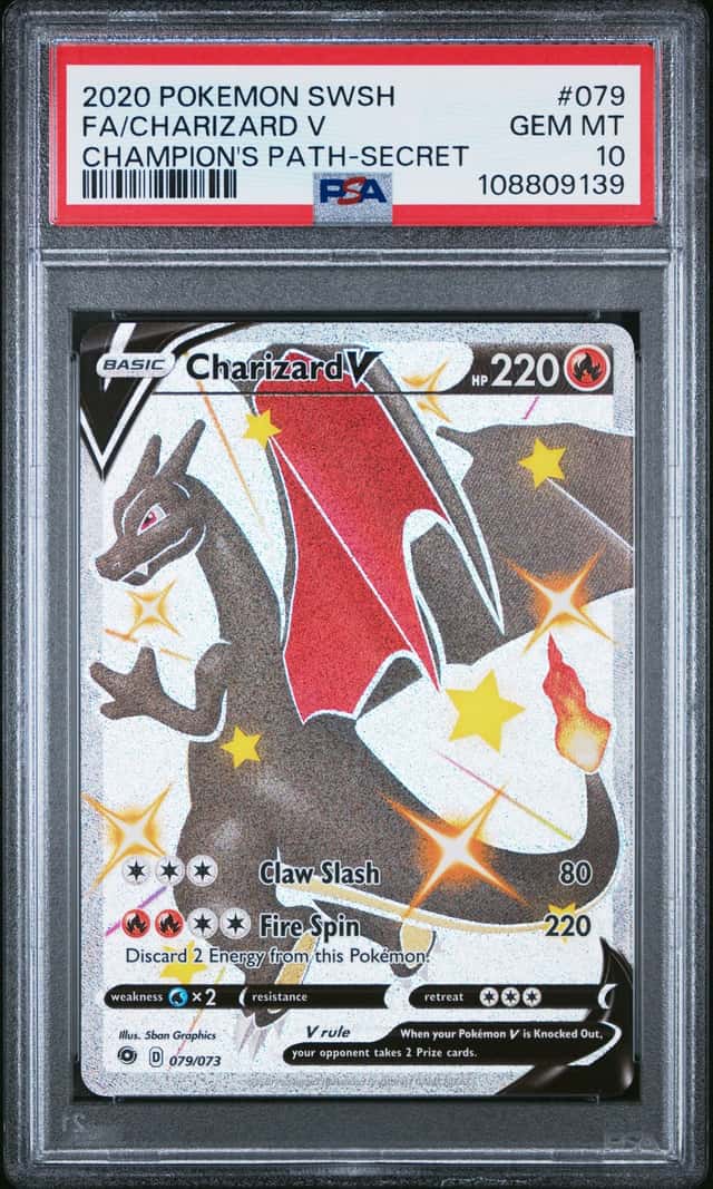 2020 Pokemon Sword and Shield Champion's Path Secret Rare Charizard V #079