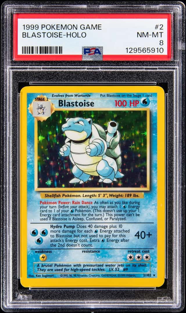 1999 Pokemon Base Set Holo #2 Blastoise - PSA NM-MT 8