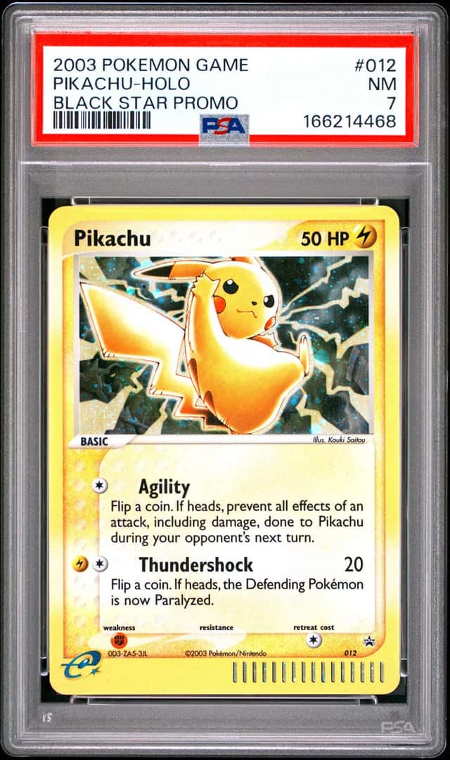 2003 POKEMON NINTENDO BLACK STAR PROMO PIKACHU #012 HOLO PSA 7