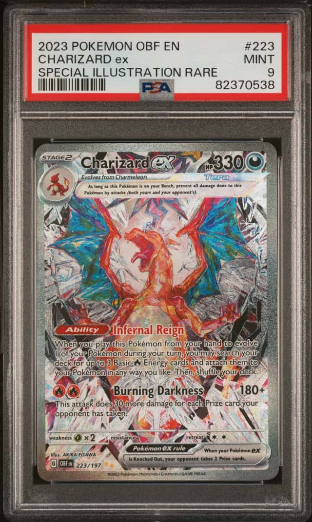 Charizard Ex 223/197 SIR, Obsidian Flames, Pokemon TCG, MINT PSA 9
