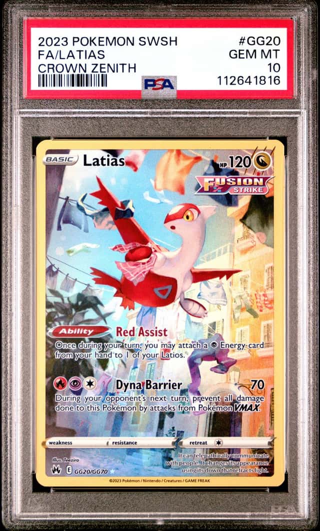 2023 POKEMON SWORD & SHIELD CROWN ZENITH #GG20 FULL ART/LATIAS PSA 10