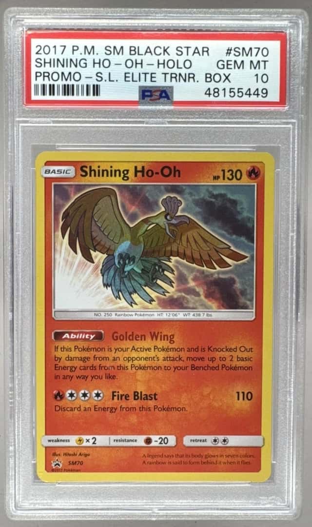 48155449 Shining Ho-Oh 2017 Pokemon SM Black Star Promos #SM70 PSA 10