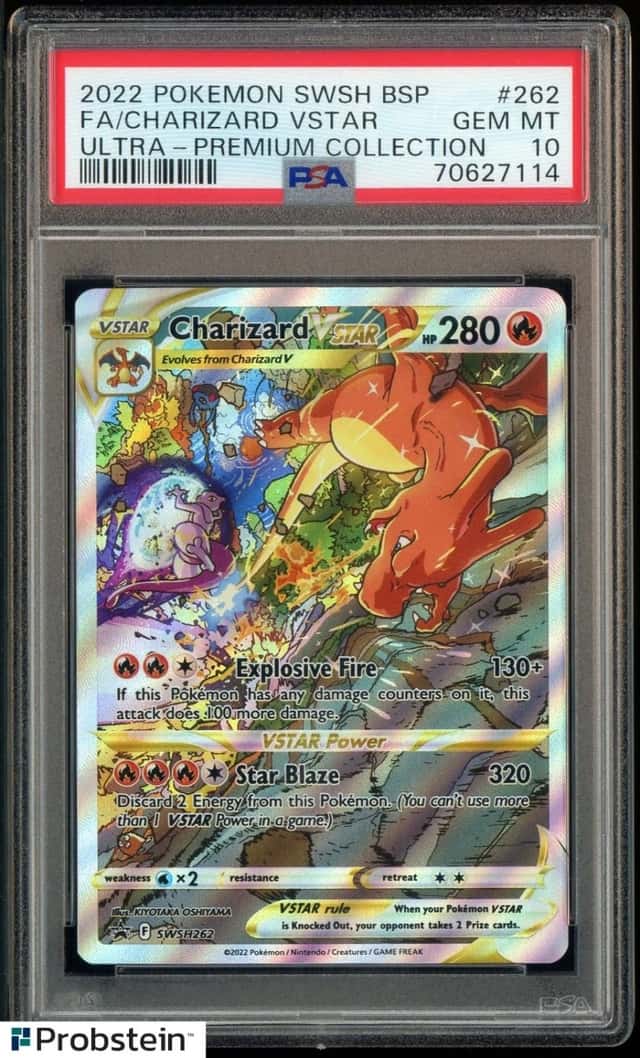 2022 Pokemon SWSH BSP Ultra Premium UPC #262 FA Charizard VSTAR PSA 10 GEM MINT