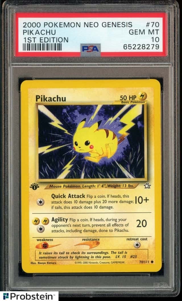 2000 Pokemon Neo Genesis 1st Edition #70/111 Pikachu PSA 10 GEM MINT