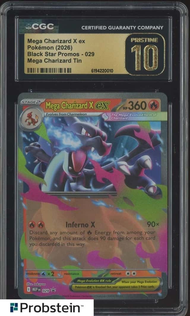 2026 Pokemon MEP EN BSP Mega Charizard Tin Mega Charizard Y ex CGC 10 PRISTINE