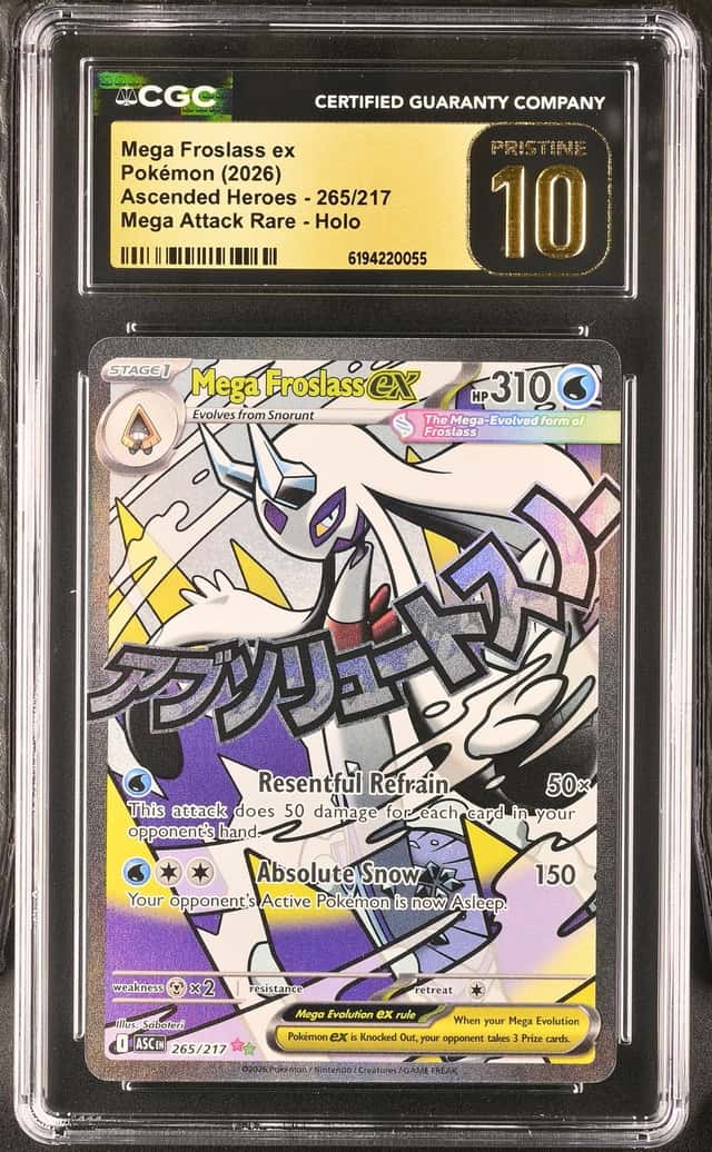 2026 Pokemon ASC EN Mega Attack Rare #265 Mega Froslass ex CGC 10 PRISTINE