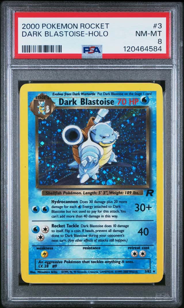2000 POKEMON ROCKET #3 DARK BLASTOISE-HOLO PSA 8