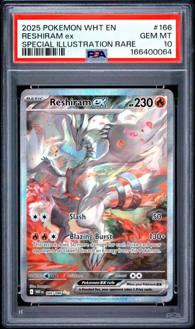 2025 POKEMON WHT EN-WHITE FLARE SPECIAL ILLUSTRATION RARE RESHIRAM EX PSA 10