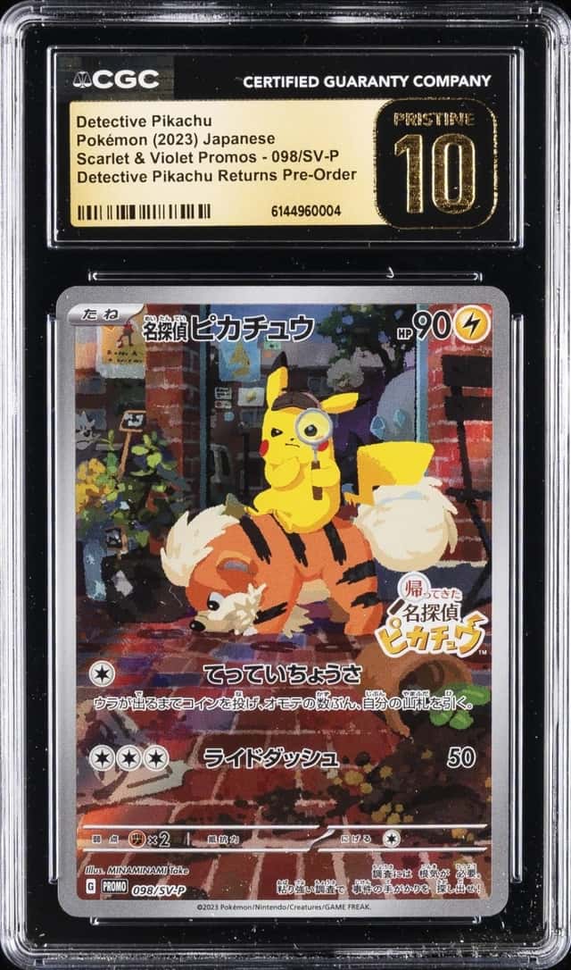 2023 POKEMON JPN SV-P PRE-ORDER PROMO #098 DETECTIVE PIKACHU CGC 10 PRISTINE