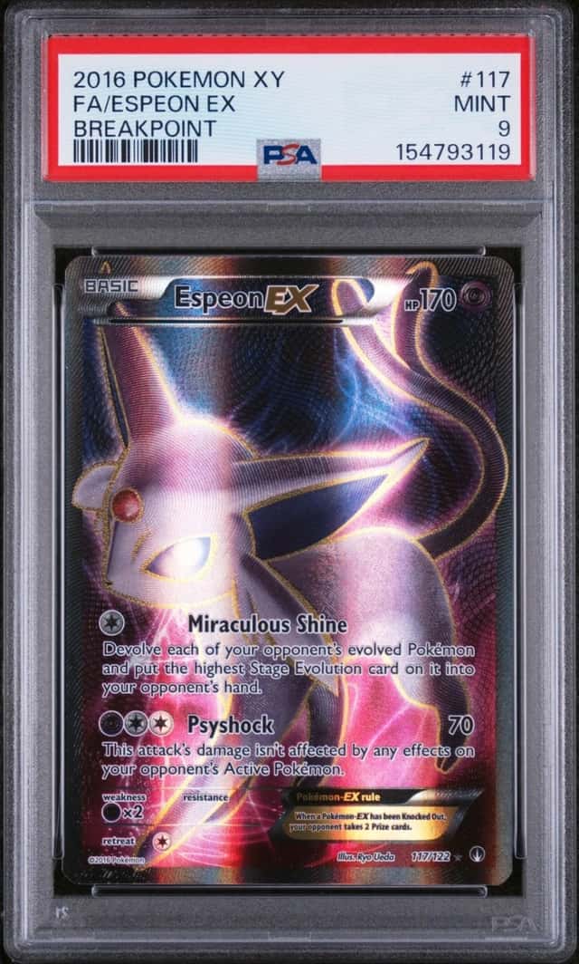 2016 POKEMON XY BREAKPOINT #117 FULL ART/ESPEON EX PSA 9