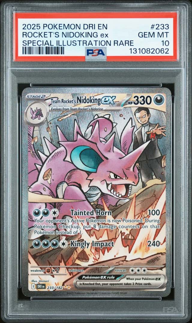 Pokemon Team Rocket's Nidoking ex Destined Rivals 233/182 SIR PSA 10