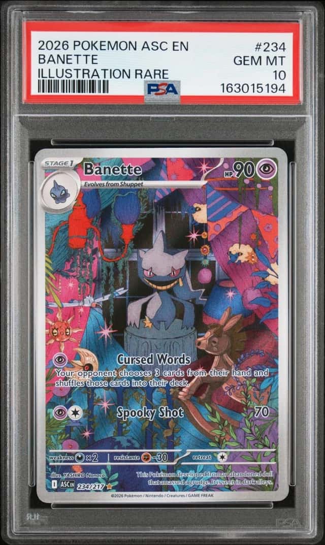 Pokemon Banette Ascended Heroes 234 Illustration Rare PSA 10 Gem Mint
