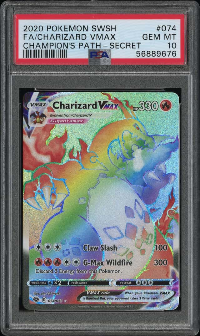 Pokemon Charizard Vmax Champion's Path 074/073 Secret Rare PSA 10 Gem Mint
