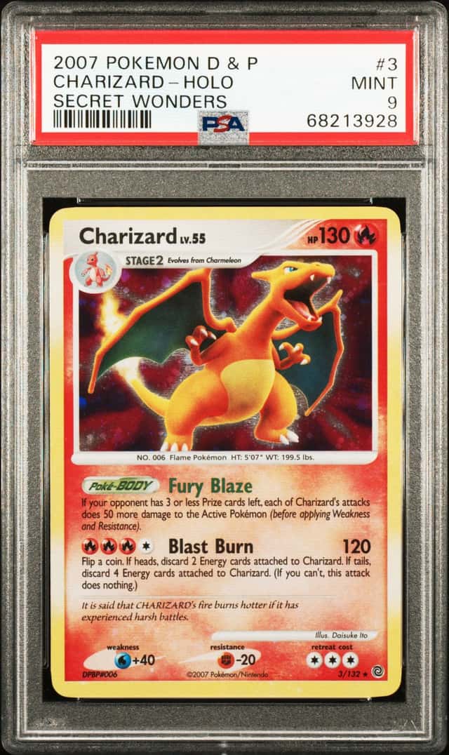Pokemon Charizard Holo Secret Wonders 3/132 PSA 9 Mint