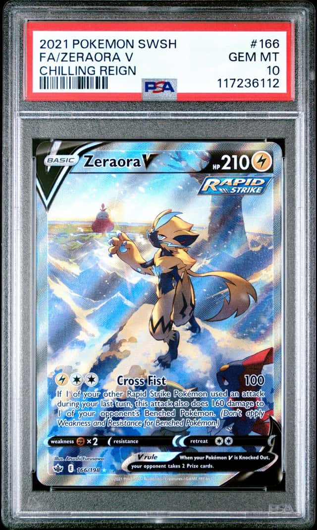 Pokemon Zeraora V Chilling Reign Full Alt Art 166/198 PSA 10