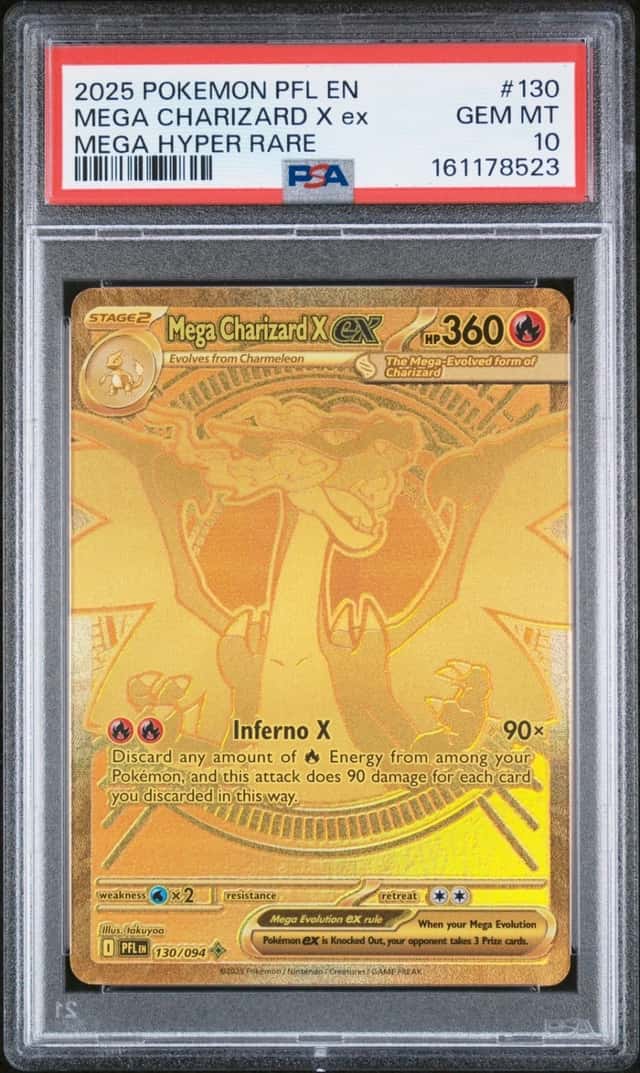 Pokemon Mega Charizard X ex Phantasmal Flames 130/094 Mega Hyper Rare PSA 10