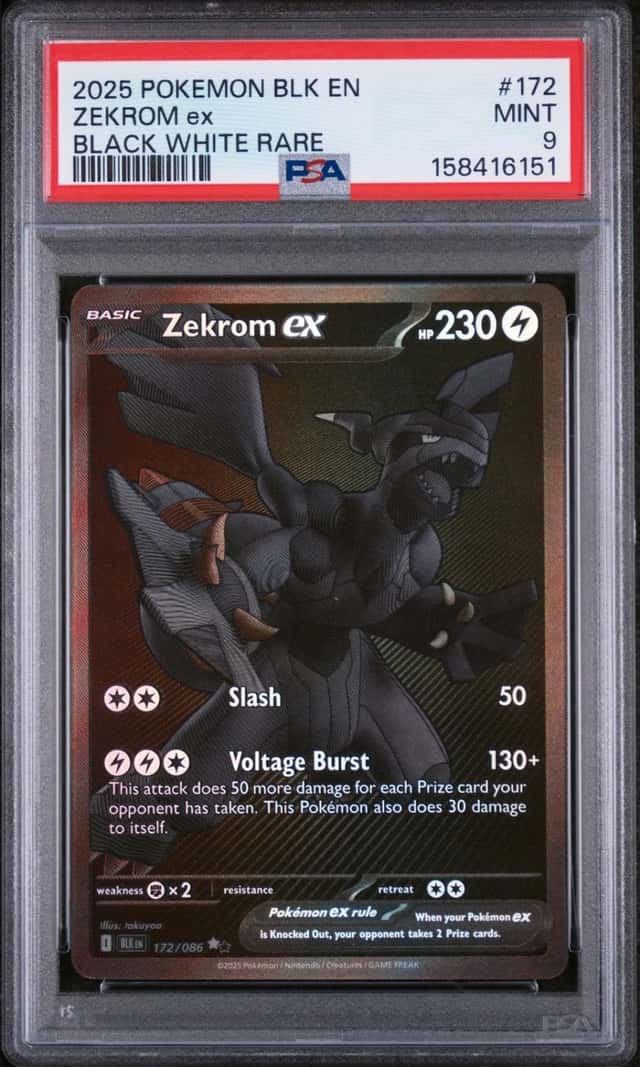Pokemon Zekrom ex Black Bolt 172/086 Black White Rare PSA 9 Mint