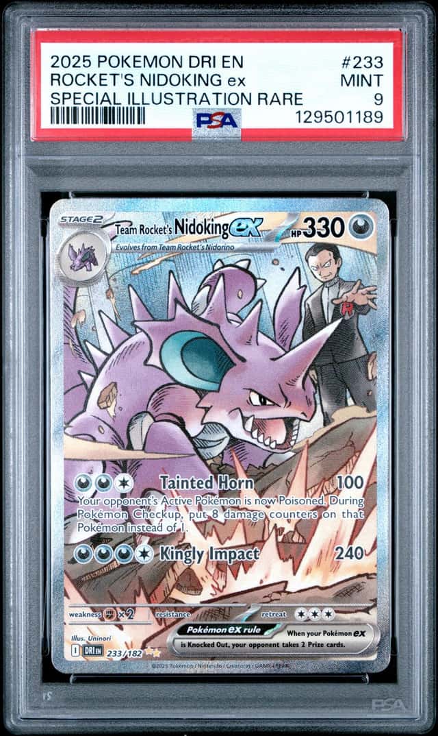 Team Rocket's Nidoking ex Special Illustration Rare PSA 9 MINT