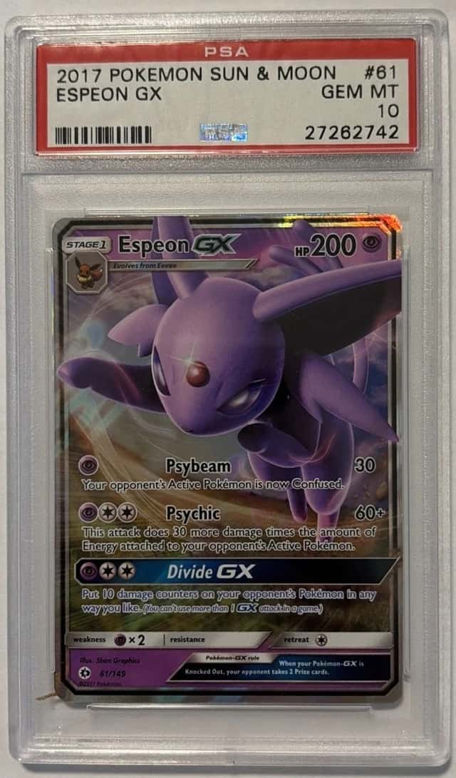 2017 Pokemon Sun & Moon Base Set #61 Espeon GX Gem Mint PSA 10