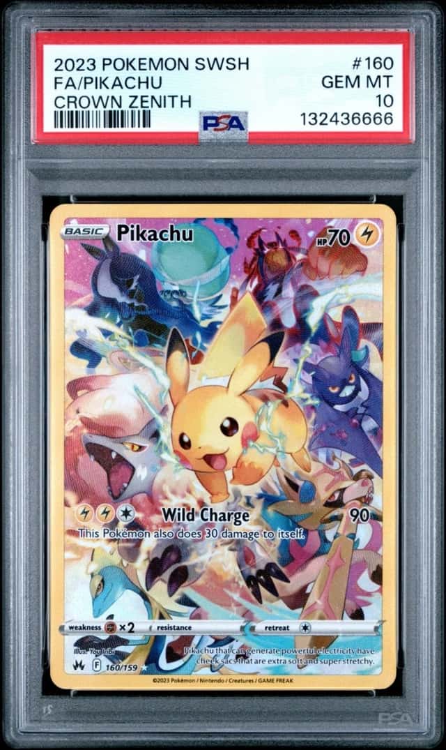 2023 POKEMON FA/PIKACHU SWORD AND SHIELD CROWN ZENITH #160 PSA 10