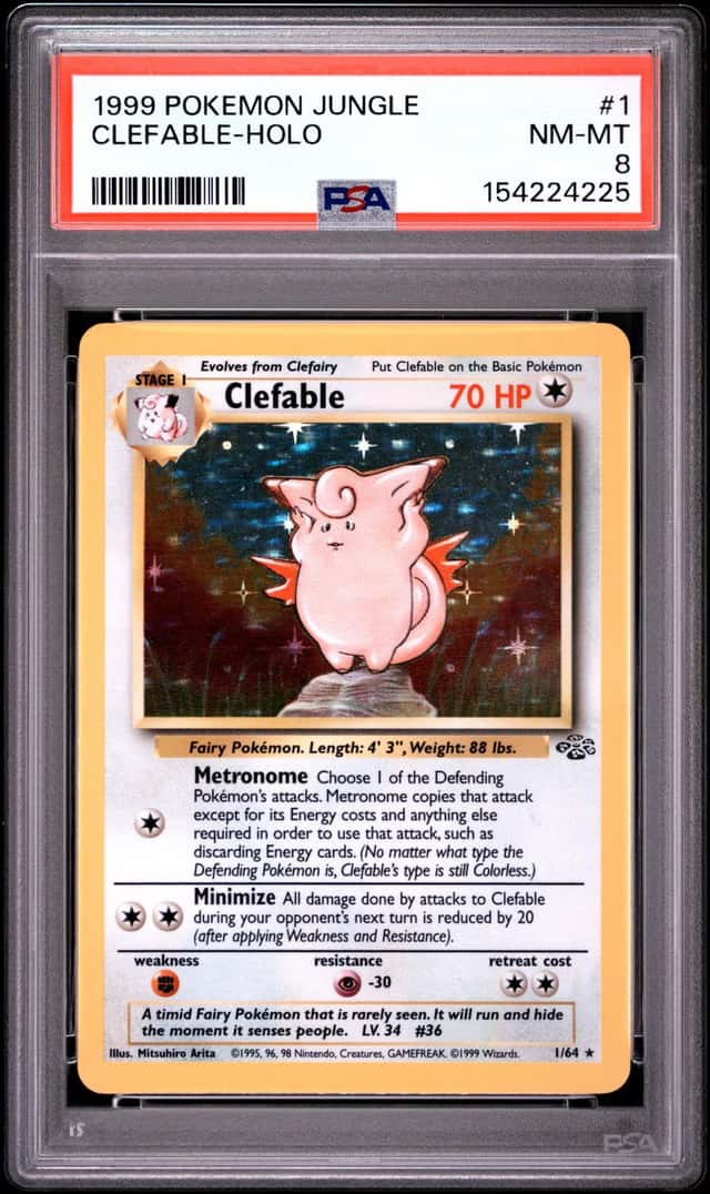 1999 Pokemon Jungle #1 Clefable Holo PSA 8 NM-MT