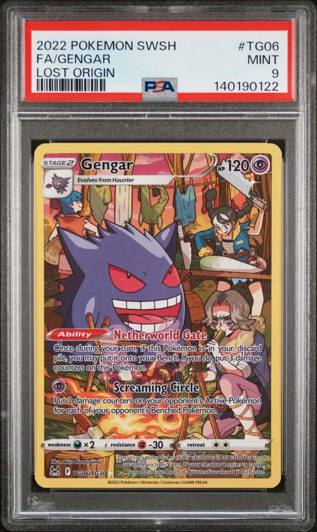 2022 POKEMON SWORD & SHIELD LOST ORIGIN #TG06 FULL ART/GENGAR PSA 9