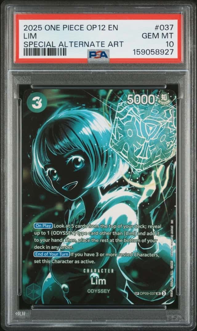2025 ONE PIECE OP12-LEGACY OF THE MASTER SPECIAL ALTERNATE ART #037 LIM PSA 10