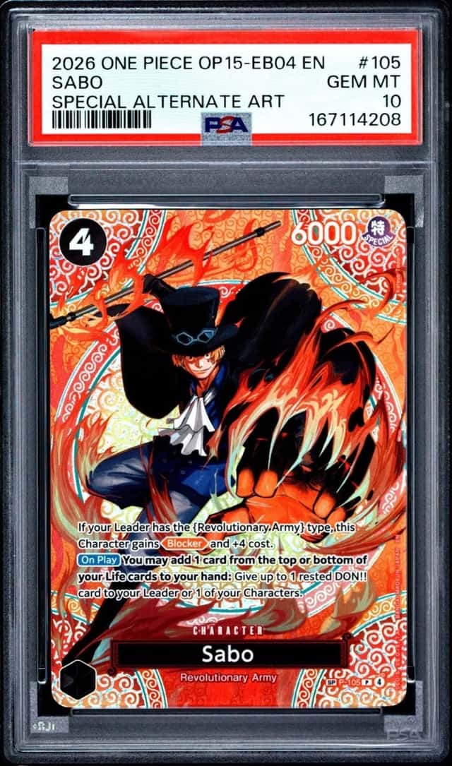 One Piece Sabo Special Alternate Art EB04 OP15-105 PSA 10 Gem Mint